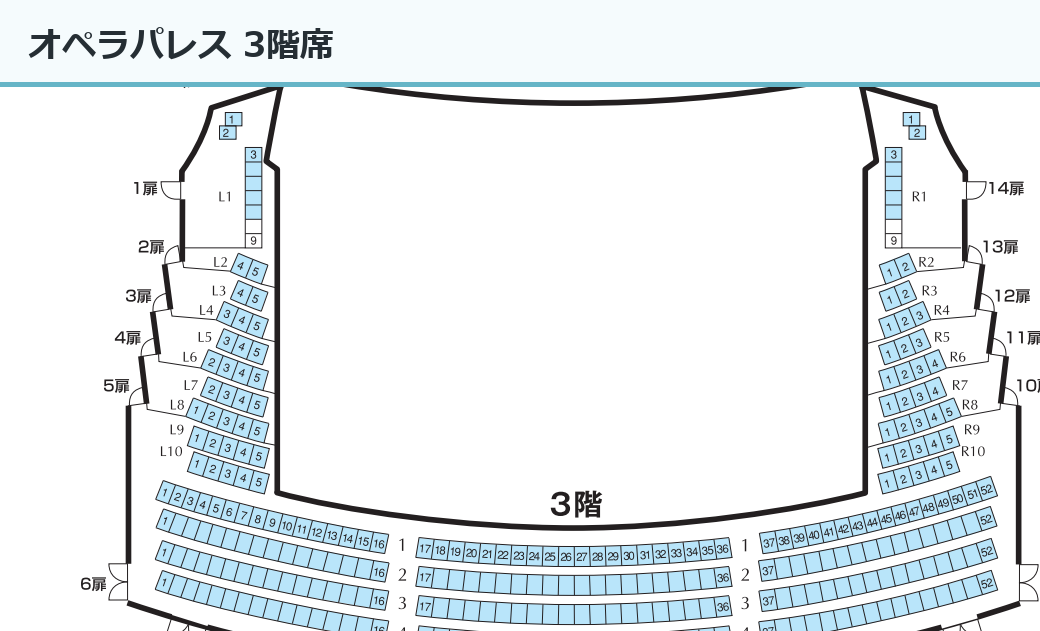 新国立劇場オペラパレス 3階席 座席表