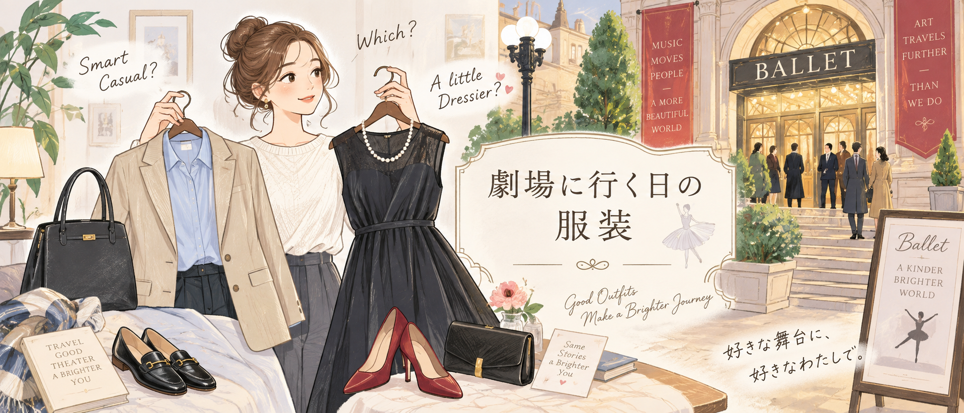 海外の劇場へバレエを観に行く日の服装